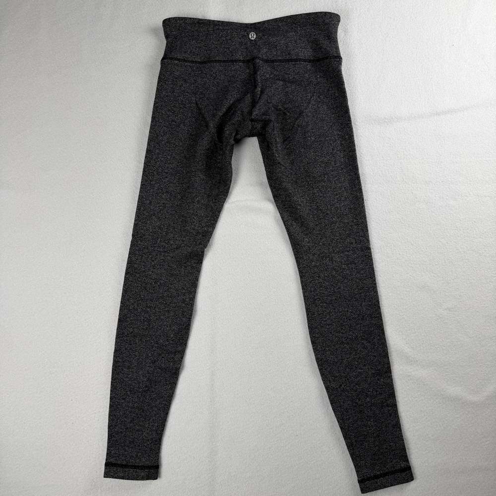 Lululemon Women's Wunder Under Tights Luon‎ Variegated Knit Black Heathered  6 - Picture 8 of 9